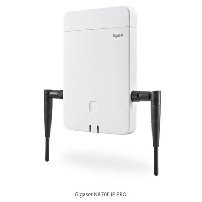 Базова станція IP-DECT Gigaset N870E IP PRO 1xFE LAN, SIP, PoE, до 60 паралельних дзвінків, до 250 трубок, 2 зовнішні антени