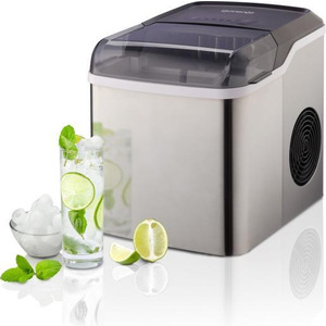 Льодогенератор побутовий Gorenje, 12кг/добу, 1,3л, дисплей, сріблясто - чорний