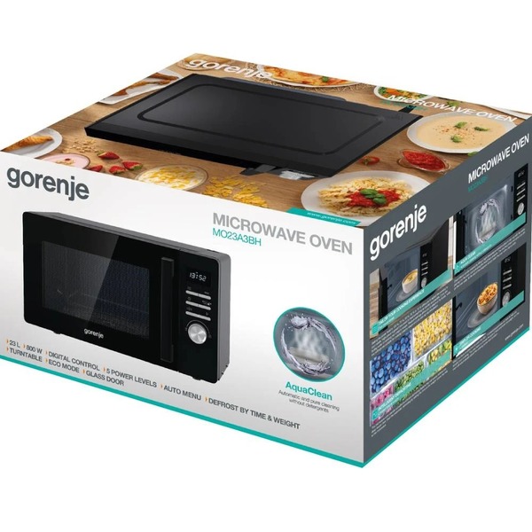Мікрохвильова піч Gorenje, 23л, електр. керув., 800Вт, гриль, дисплей, чорний