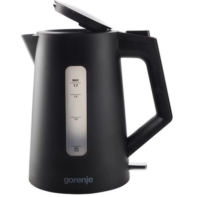 Електрочайник Gorenje 1.7л, Strix контроль, чорний матовий