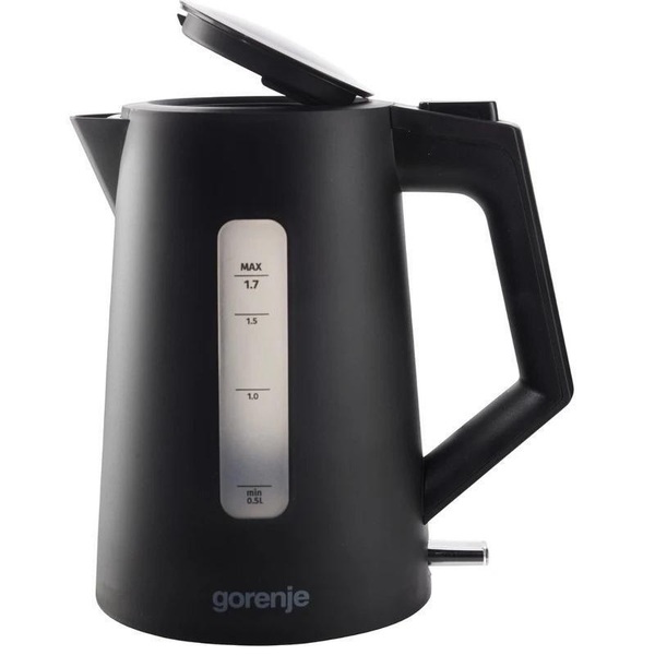 Електрочайник Gorenje 1.7л, Strix контроль, чорний матовий