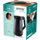 Електрочайник Gorenje 1.7л, Strix контроль, чорний матовий