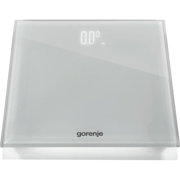 Ваги підлогові Gorenje, 180 кг, дисплей, скло, білий