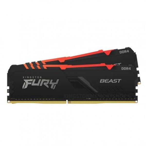 Пам'ять ПК Kingston DDR4 32GB KIT (16GBx2) 3200 FURY Beast RGB