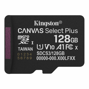 Карта пам'яті Kingston microSD  128GB C10 UHS-I A1 V10 R150MB/s + SD