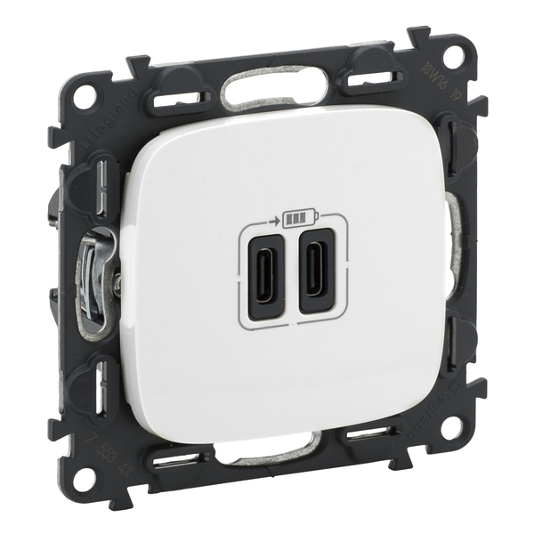 Розетка USB-С+USB-С Legrand Valena ALLURE, 3А, 5V, білий