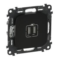 Розетка подвійна USB для зарядки Legrand Valena ALLURE, антрацит