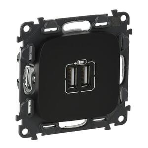 Розетка подвійна USB для зарядки Legrand Valena ALLURE, антрацит