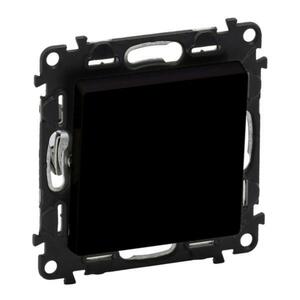 Вимикач 1-клавішний Legrand Valena Life, 10AX, 250V, автоматичні клеми, матовий чорний