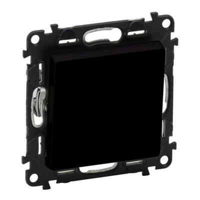 Вимикач 1-клавішний Legrand Valena Life, 10AX, 250V, автоматичні клеми, матовий чорний