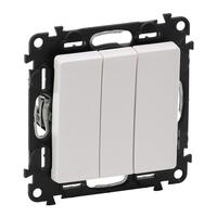 Вимикач 3-клавішний з підсвіткою Legrand Valena LIFE, 10АХ, 250V, білий