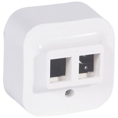 Адаптер Legrand 2хRJ45, Forix Quteo, білий