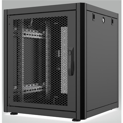 Шафа MIRSAN 19", 20U, GTN, перфоровані двері, 600x600 мм, максимально 1000 кг, чорна