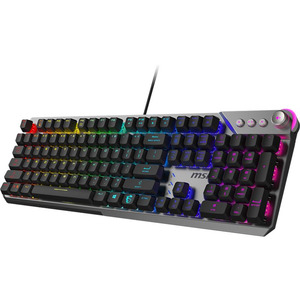 Клавіатура механічна MSI STRIKE 600 SILENT UA 104key, Kailh Midnight Pro Silent Tactile, USB-A, EN/UKR/RU, RGB, cрібний