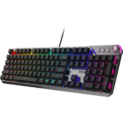 Клавіатура механічна MSI STRIKE 600 SILENT UA 104key, Kailh Midnight Pro Silent Tactile, USB-A, EN/UKR/RU, RGB, cрібний