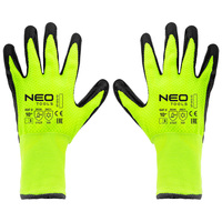 Рукавички робочі Neo Tools, утеплені, латексне покриття, поліестер, р.10, зелено чорні