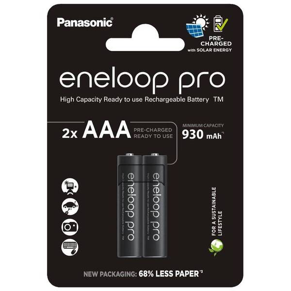 Батарейки Panasonic Eneloop NI-MH Pro AAA 930 мАч, 2 шт.