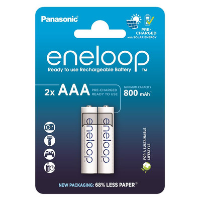 Акумулятор Panasonic Eneloop NI-MH  AAA 800 мАг, 2 шт.
