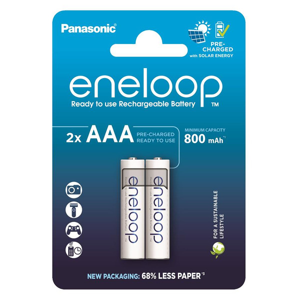 Акумулятор Panasonic Eneloop NI-MH  AAA 800 мАг, 2 шт.