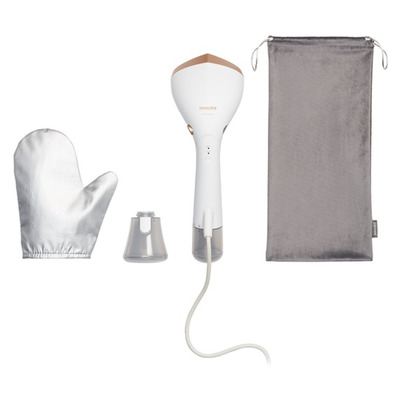 Відпарювач Philips компактний Series 7000, 1500Вт, 100 и 200мл, паровий удар -28гр, рукавичка, чохол, нерж. сталь, білий