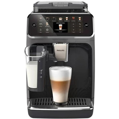 Кавомашина Philips Series 5500, 1.8л, зерно+мелена, автомат.капуч, дисплей, авторецептів -22, холодна кава, сріблясто-чорний