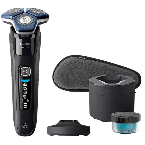 Бритва електр. Philips роторна Series 7000 SkinIQ,  бритв.головок-4, Li-Ion, сух.+волог., індикатор заряду, тример, чохол, чорний
