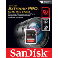 Карта пам'яті SanDisk SD  128GB C10 UHS-II U3 R280/W100MB/s Extreme Pro V60
