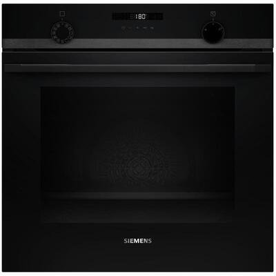 Духова шафа Siemens електрична, 76л, A, дисплей, конвекція, телескопічні направляючі, чорний