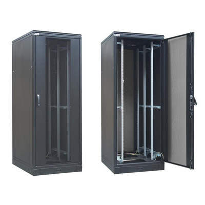Шафа ZPAS 19", 42U, SZB IT, передні одностулкові перфоровані двері і задні розпашні, 600x1200 мм, максимально 1500кг, чорна