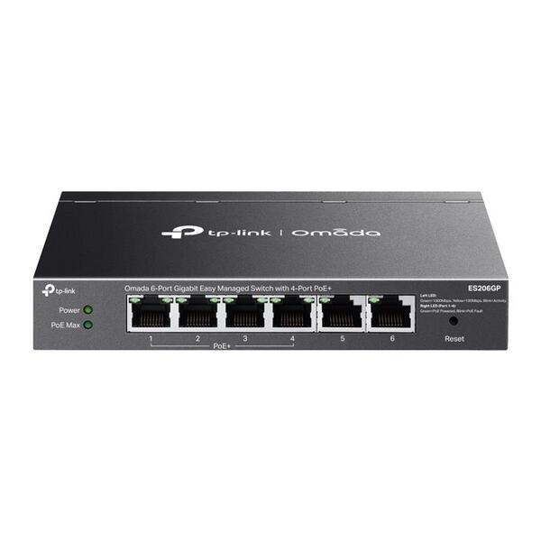 Коммутатор TP-LINK ES206GP 6xGE (4xPoE), 65W, WebSmart