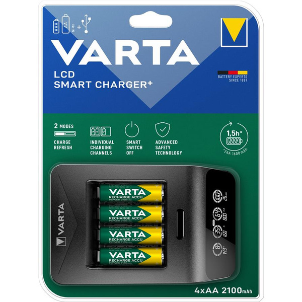 Зарядний пристрій Varta LCD Smart Plus Charger 4хNI MH AA2100 мА•год