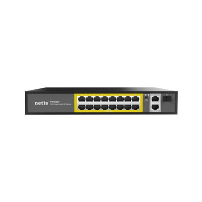 Комутатор Netis P116GH 16xFE PoE, 3xGE (2xUplink, 1xSFP), 240Вт, Некерований