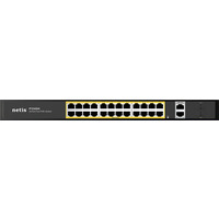 Комутатор Netis P124GH 24xFE PoE, 4xGE (2xUplink, 2xSFP), 360Вт, Некерований