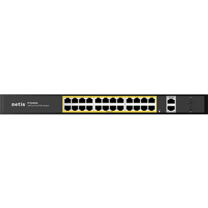 Комутатор Netis P124GH 24xFE PoE, 4xGE (2xUplink, 2xSFP), 360Вт, Некерований