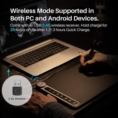 Графічний планшет Huion 10.5"x6.5" Q620M, USB-C, чорний