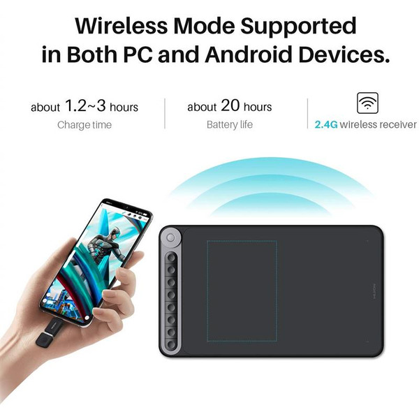 Графічний планшет Huion 10.5"x6.5" Q620M, USB-C, чорний