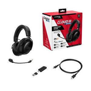 Гарнітура ігрова HyperX Cloud III S, WL/USB-A/USB-C, чорний