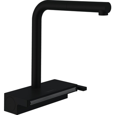 Змішувач для кухні Hansgrohe Aquno Select M81, довж.виливу - 210мм, поворотний, витяжний, 1 важіль, чорний матовий