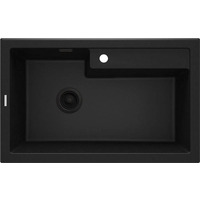 Мийка кухонная Deante Eridan, граніт, прямокутник, без крила, 800х500х214мм, чаша - 1, врізна, графіт металік