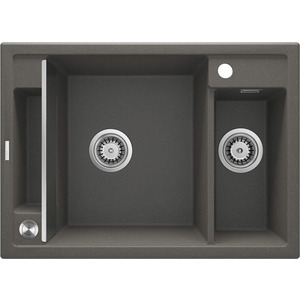 Мийка кухонна Deante Magnetic, граніт, прямокут., з крилом, 690х500х219мм, чаша - 1.5, врізна, антрацит