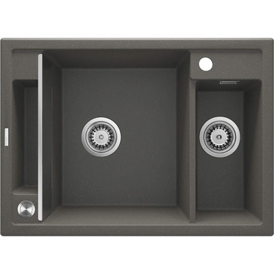 Мийка кухонна Deante Magnetic, граніт, прямокут., з крилом, 690х500х219мм, чаша - 1.5, врізна, антрацит