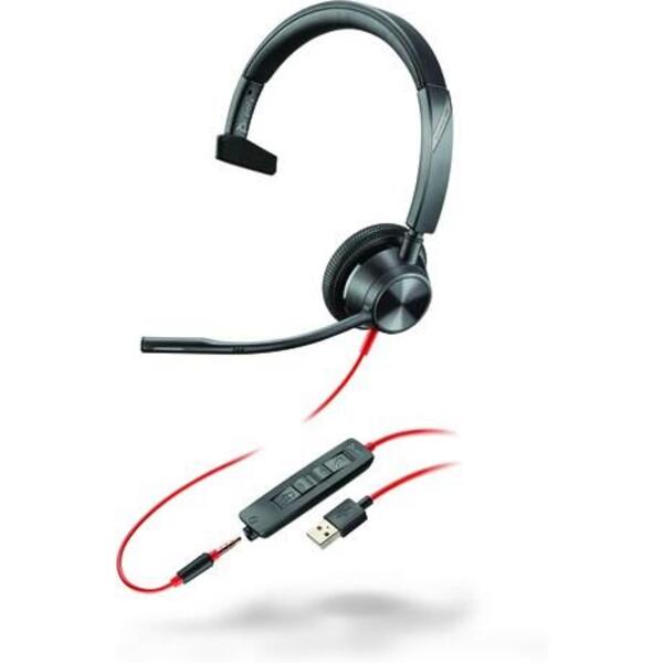 Наушники On-ear Poly Blackwire 3315, USB-A, Black (76J12AA)