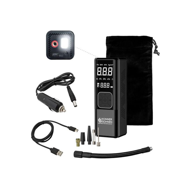 Компресор автомобільний акумуляторний Konner&amp;Sohnen KS P20, 120Вт, 6000мАг, 150psi, 23л/хв, 0.9кг