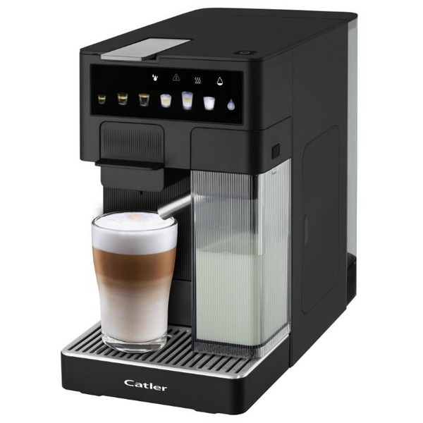 Кавоварка Catler капсульна Renzo 1.6л, капсули, мелена кава, сенсорне керування, автоматичний капучинатор, чорний