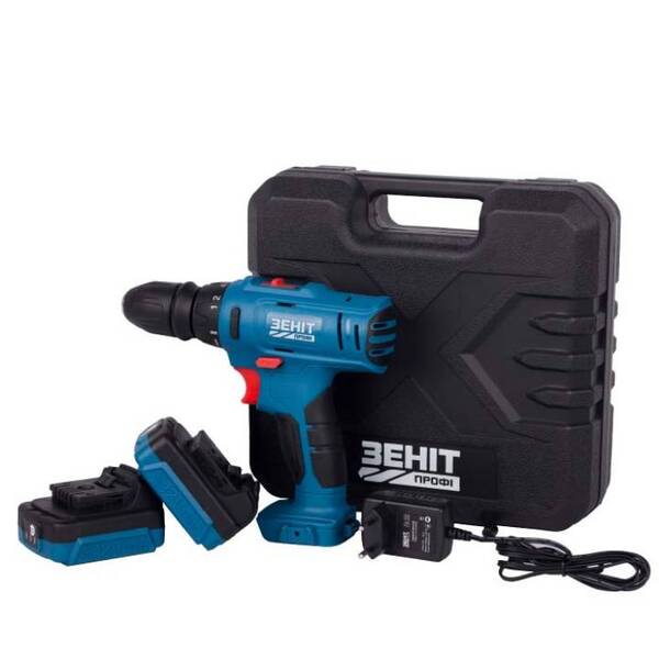 Шурупокрут-дриль акумуляторний Зеніт Профі ЗПША-12/15 DFR/B 12В 2х1.5А·г (853794)