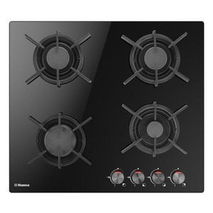 Варильна поверхня Hansa газова на склі, 60см, чавун, чорний