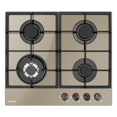 Варильна поверхня Hansa  газова на склі, 59см, чавун, бежевий