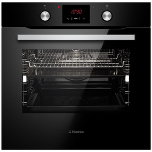 Духовка электр. Hansa, 60см, 77л, A,  гриль, емаль легкого очищення, диспл., чорний