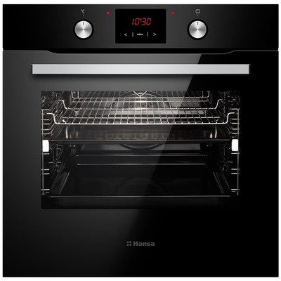 Духовка электр. Hansa, 60см, 77л, A,  гриль, емаль легкого очищення, диспл., чорний