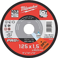 Диск відрізний Milwaukee Pro+ SCS41 по металу, 125х1.5х22.2мм